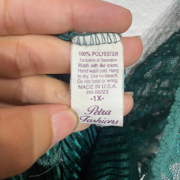 Petra Fashions Green Vintage Maxi Nightgown Sz 1X - Picture 5 of 11